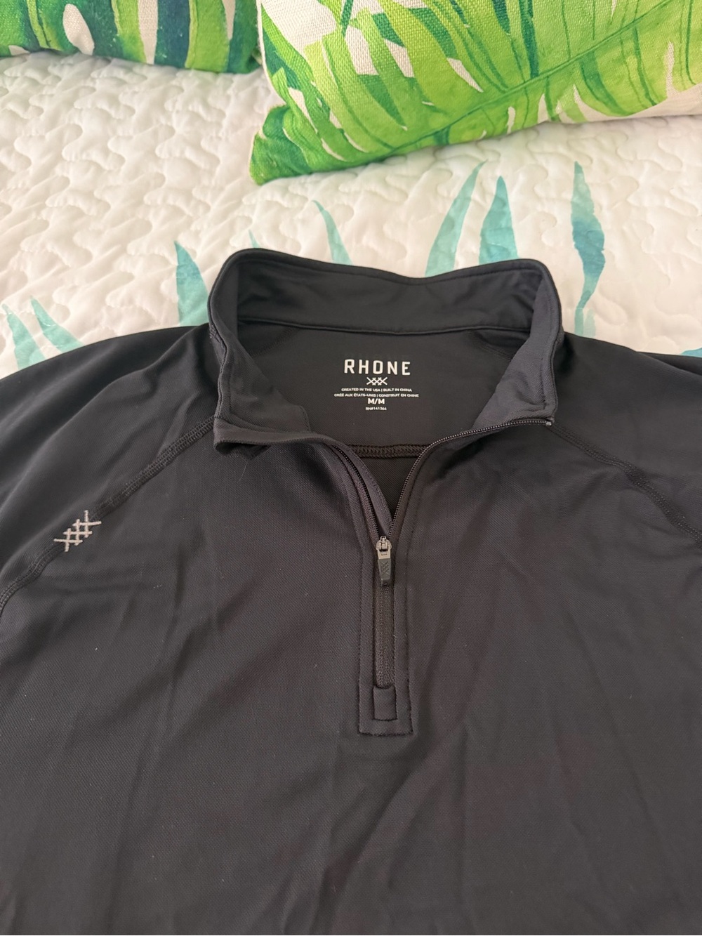 Rhone Men's Black Quarter-Zip Performance Pullover